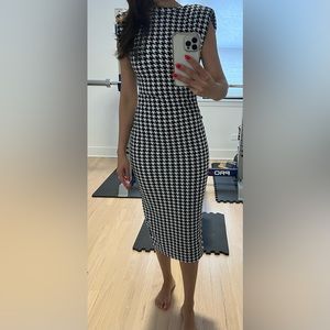 MIDI dress XS black and white checker
